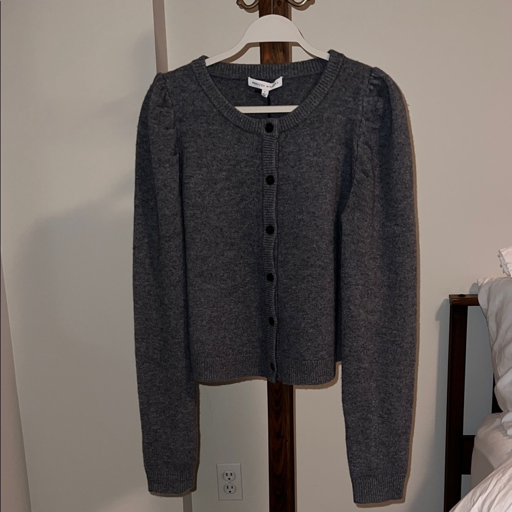 Rebecca Minkoff Charcoal Gray 100%wool Cardigan